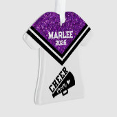 Personalisierte Mama Lila & schwarz Cheer Ornament (Vorderseite)