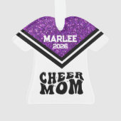 Personalisierte Mama Lila & schwarz Cheer Ornament (Rückseite)