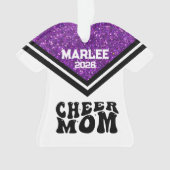 Personalisierte Mama Lila & schwarz Cheer Ornament (Vorderseite)