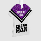 Personalisierte Mama Lila & schwarz Cheer Ornament (Vorderseite)