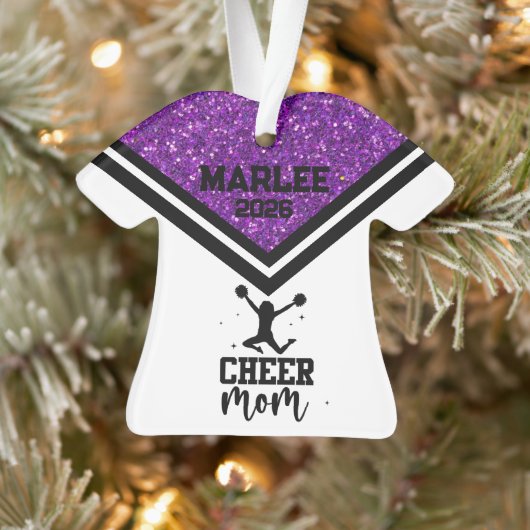 Personalisierte Mama Lila & schwarz Cheer Ornament (Baum)