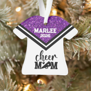 Personalisierte Mama Lila & schwarz Cheer Ornament