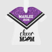 Personalisierte Mama Lila & schwarz Cheer Ornament (Vorderseite)