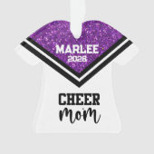 Personalisierte Mama Lila & schwarz Cheer Ornament (Vorderseite)