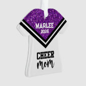 Personalisierte Mama Lila & schwarz Cheer Ornament (Vorderseite)