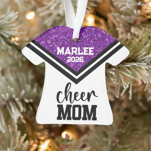Personalisierte Mama Lila & schwarz Cheer Ornament (Baum)