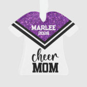 Personalisierte Mama Lila & schwarz Cheer Ornament (Vorderseite)