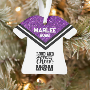 Personalisierte Mama Lila & schwarz Cheer Ornament