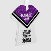 Personalisierte Mama Lila & schwarz Cheer Ornament (Vorderseite)