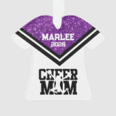Personalisierte Mama Lila & schwarz Cheer Ornament (Vorderseite)