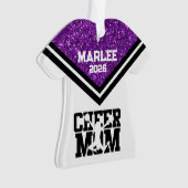 Personalisierte Mama Lila & schwarz Cheer Ornament (Vorderseite)