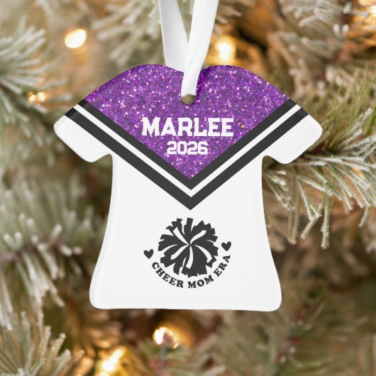 Personalisierte Mama Lila & schwarz Cheer Ornament (Baum)