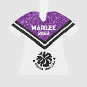 Personalisierte Mama Lila & schwarz Cheer Ornament (Vorderseite)