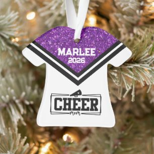 Personalisierte Mama Lila & schwarz Cheer Ornament