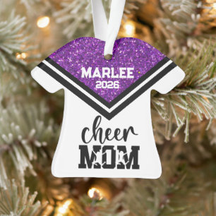 Personalisierte Mama Lila & schwarz Cheer Ornament