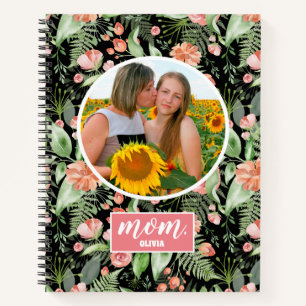 personalisierte Mama mit Blumenbezug nach Foto Mut Notizblock