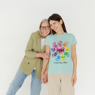 Personalisierte Mama mit Herz T-Shirt