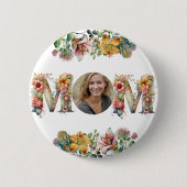 Personalisierte MAMA Mütter Tag Blume Foto Button (Vorderseite)
