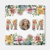 Personalisierte MAMA Mütter Tag Blume Foto Magnet (Vorne)