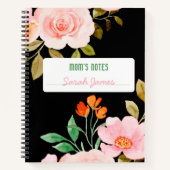 Personalisierte "Mama Notes" Black Notebook Notizblock (Vorderseite)