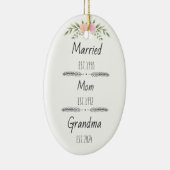 Personalisierte Mama Oma Est Custom Year Keramik Ornament (Rechts)