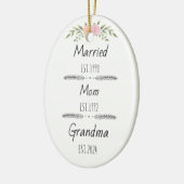 Personalisierte Mama Oma Est Custom Year Keramik Ornament (Links)