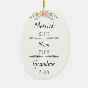 Personalisierte Mama Oma Est Custom Year Keramik Ornament