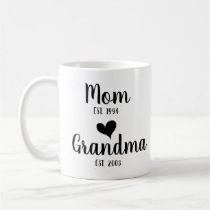Personalisierte Mama, Oma, Oma, Oma zum ersten Mal Kaffeetasse