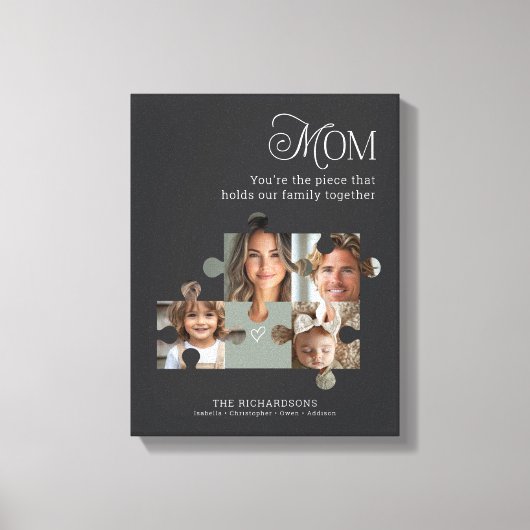 Personalisierte Mama - Puzzle Collage 4 Fotos Leinwanddruck (Vorderseite)