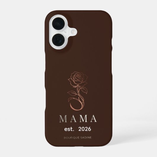 Personalisierte MAMA-Rose Rich Espresso iPhone-Hül iPhone 16 Hülle (Rückseite)