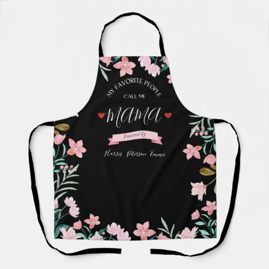 Personalisierte Mama-Schürze mit Kindernamen Schürze (Vorderseite)
