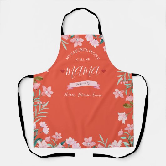 Personalisierte Mama-Schürze mit Kindernamen Schürze (Vorderseite)