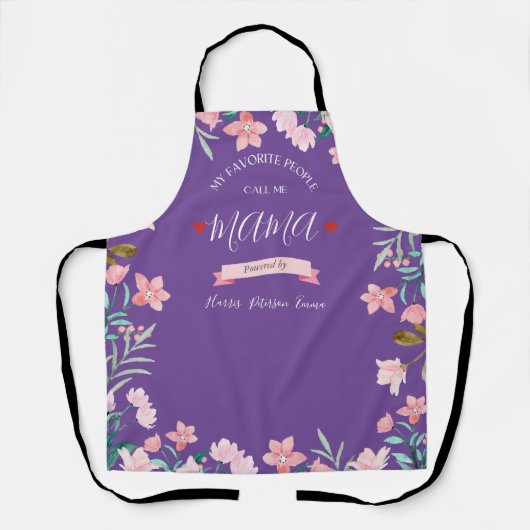 Personalisierte Mama-Schürze mit Kindernamen Schürze (Vorderseite)