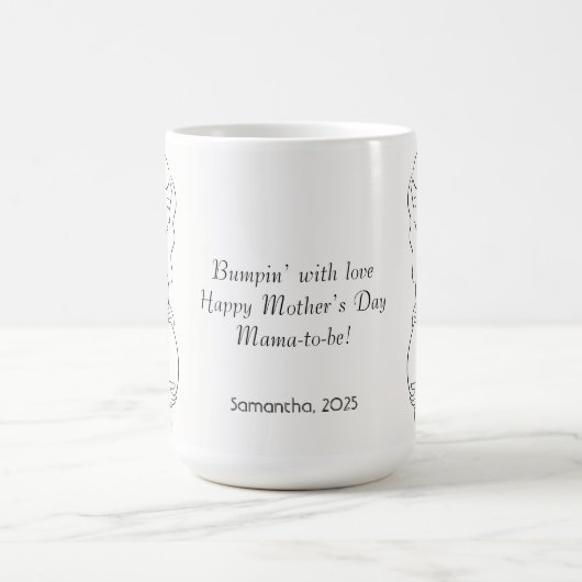 Personalisierte Mama | Schwangerschaft Silhouette  Kaffeetasse (Mittel)