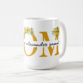 Personalisierte MAMA Sonnenblume mit Kindernamen Kaffeetasse (VorderseiteRechts)