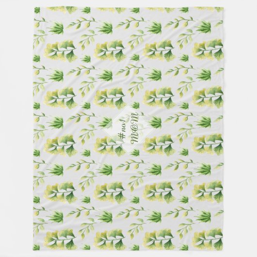 Personalisierte MAMA Stepama Schwiegermutter Grüne Fleecedecke (Vorderseite)