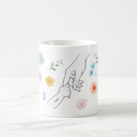Personalisierte Mama Tasse mit Kinderhand  (Mittel)