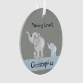 Personalisierte Mama-und Baby-Elefant-Verzierung Ornament (Vorderseite)