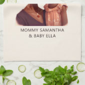 Personalisierte Mama und Tochter (10) Geschirrtuch (Gefaltet)