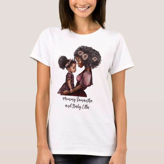 Personalisierte Mama und Tochter (1) T-Shirt (Vorderseite)