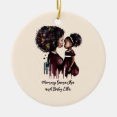 Personalisierte Mama und Tochter (4) Keramik Ornament (Vorne)