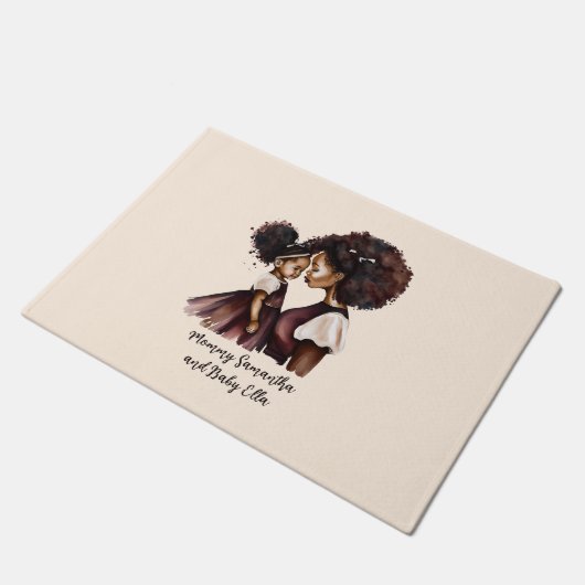 Personalisierte Mama und Tochter (5) Fußmatte (Schrägansicht)