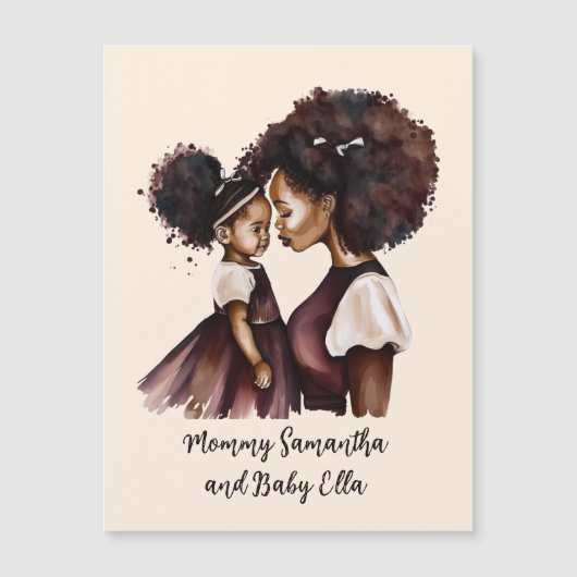 Personalisierte Mama und Tochter (5) Magnetkarte (Vorderseite)