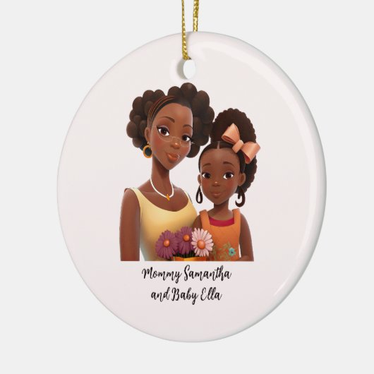 Personalisierte Mama und Tochter (7) Keramik Ornament (Links)