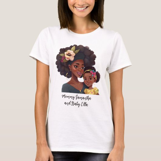 Personalisierte Mama und Tochter (8) T-Shirt (Vorderseite)