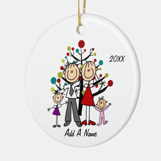Personalisierte Mama, Vater, Mädchen, Kleinkind Keramik Ornament (Links)