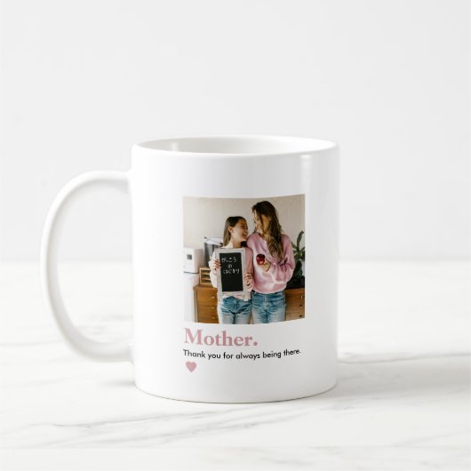 Personalisierte Mama Vielen Dank Foto Kaffeetasse (Links)