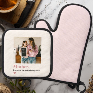 Personalisierte Mama Vielen Dank Foto Ofenhandschuh & Topflappen-Set