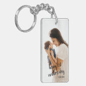 Personalisierte Mama von Foto und Text Schlüsselanhänger (Vorderseite links)