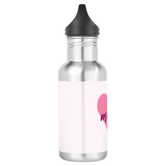 Personalisierte "Mama" Wasserflasche - rosa Herz (Links)